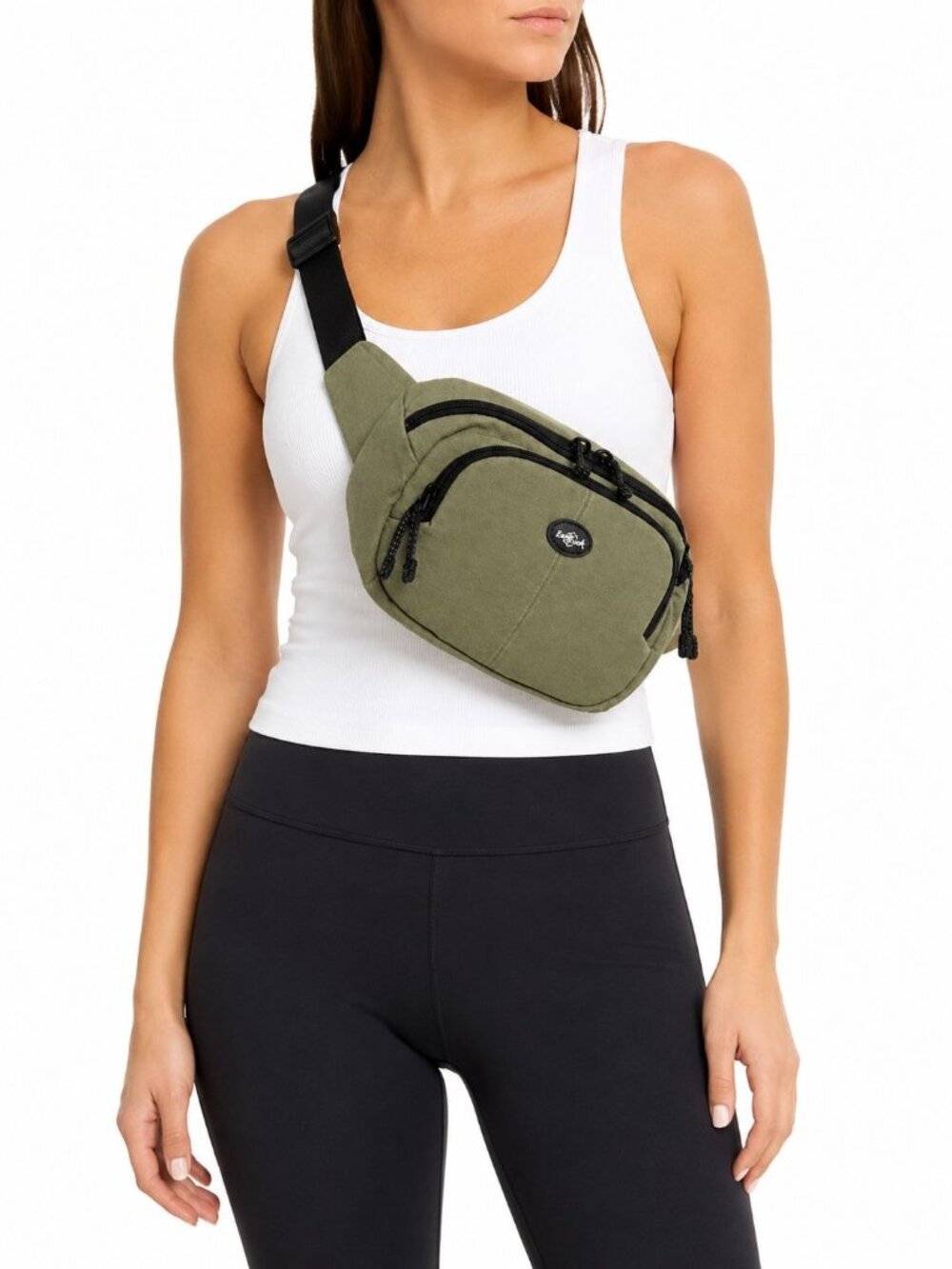 Vintage Eagle Creek Canvas Crossbody Sling Belt Bag Green Travel Hiking Gorpcore
